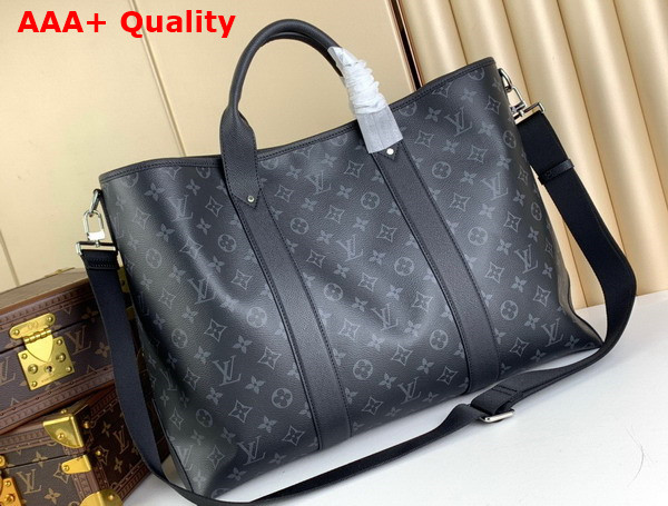 Louis Vuitton Weekend Tote NM Black Monogram Coated Canvas and Taiga Cowhide Leather M30937 Replica