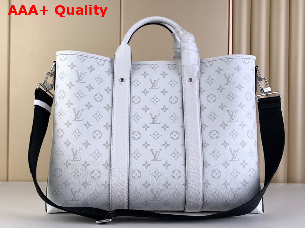 Louis Vuitton Weekend Tote NM Optic White Monogram Coated Canvas and Taiga Cowhide Leather M30919 Replica