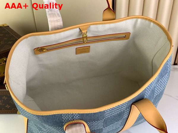 Louis Vuitton Weekend Tote in Blue Damier Denim 3D Cotton Canvas N40702 Replica