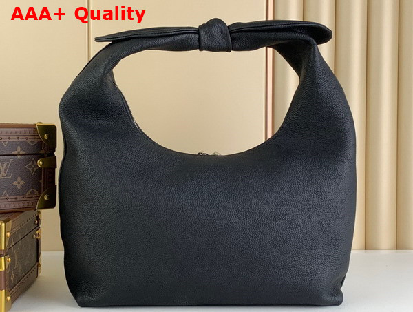 Louis Vuitton Why Knot MM Handbag in Black Beige Perforated Mahina Calf Leather M20788 Replica