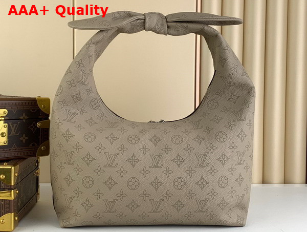 Louis Vuitton Why Knot MM Handbag in Galet Beige Perforated Mahina Calf Leather M20787 Replica