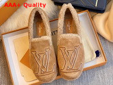 Louis Vuitton Winter Flat Loafer in Brown Suede Calf Leather and Shearling Replica