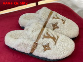 Louis Vuitton Winterbreak Flat Comfort Mule in Natural Shearling 1AA1HT Replica