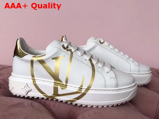 Louis Vuitton Women Time Out Trainer White with Gold Replica