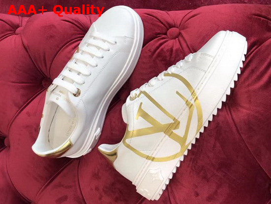 Louis Vuitton Women Time Out Trainer White with Gold Replica