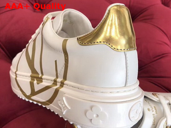 Louis Vuitton Women Time Out Trainer White with Gold Replica