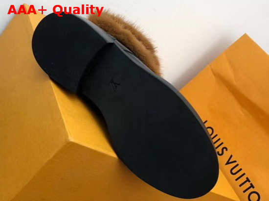 Louis Vuitton Wonderland Flat Ranger Black Calfskin Leather and Mink Fur 1A4G5G Replica