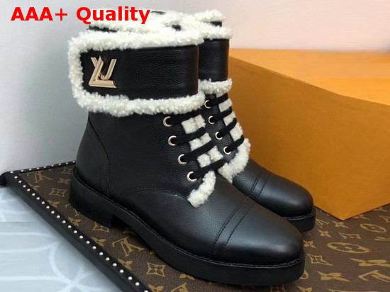 Louis Vuitton Wonderland Flat Ranger Black Calfskin Leather and Sheepskin Replica