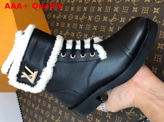 Louis Vuitton Wonderland Flat Ranger Black Calfskin Leather and Sheepskin Replica