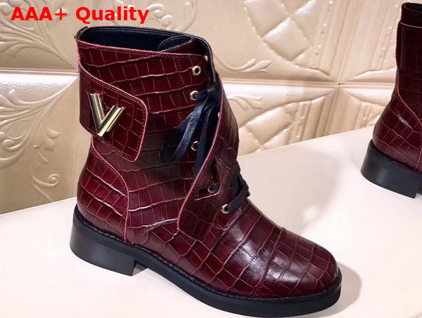 Louis Vuitton Wonderland Ranger Burgundy Crocodile Embossed Calf Leather Replica