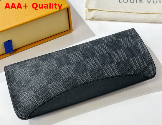 Louis Vuitton Woody Glasses Case Damier Graphite Canvas and Calf Leather Replica