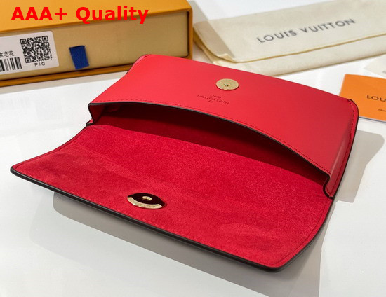 Louis Vuitton Woody Glasses Case Monogram Canvas and Red Calf Leather GI0372 Replica