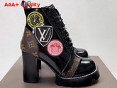 Louis Vuitton World Tour Star Trail Ankle Boot Black Calf Leather and Monogram Canvas Replica