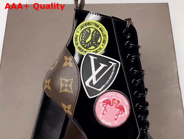 Louis Vuitton World Tour Star Trail Ankle Boot Black Calf Leather and Monogram Canvas Replica