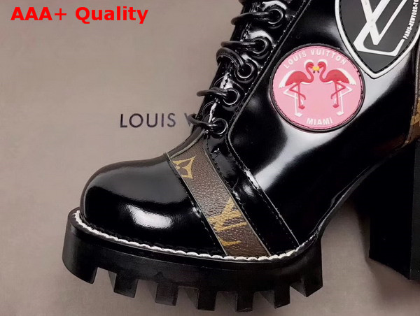 Louis Vuitton World Tour Star Trail Ankle Boot Black Calf Leather and Monogram Canvas Replica