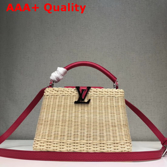 Louis Vuitton Woven Capucines BB Wicker and Red Calf Leather Replica