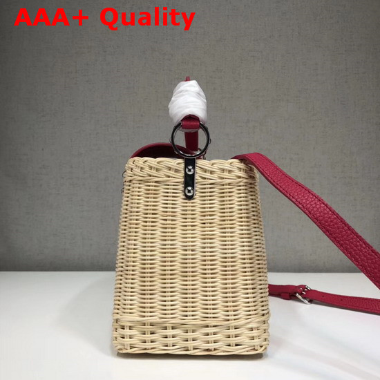 Louis Vuitton Woven Capucines BB Wicker and Red Calf Leather Replica