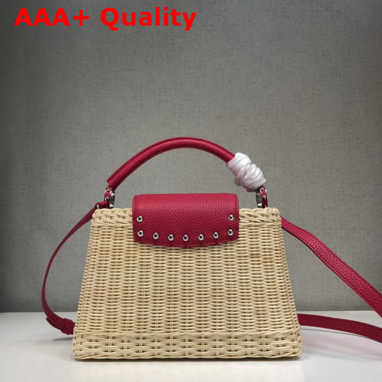 Louis Vuitton Woven Capucines BB Wicker and Red Calf Leather Replica