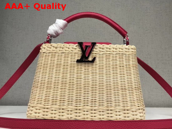 Louis Vuitton Woven Capucines BB Wicker and Red Calf Leather Replica