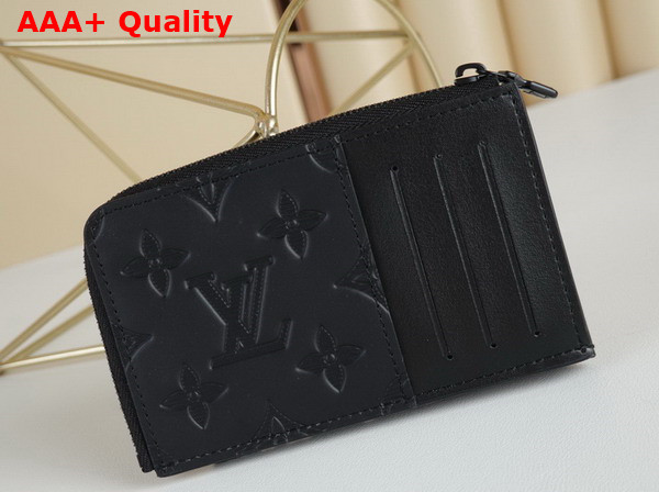 Louis Vuitton Zipped Card Holder in Black Monogram Shadow Calf Leather Replica