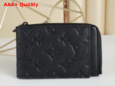 Louis Vuitton Zipped Card Holder in Black Monogram Shadow Calf Leather Replica