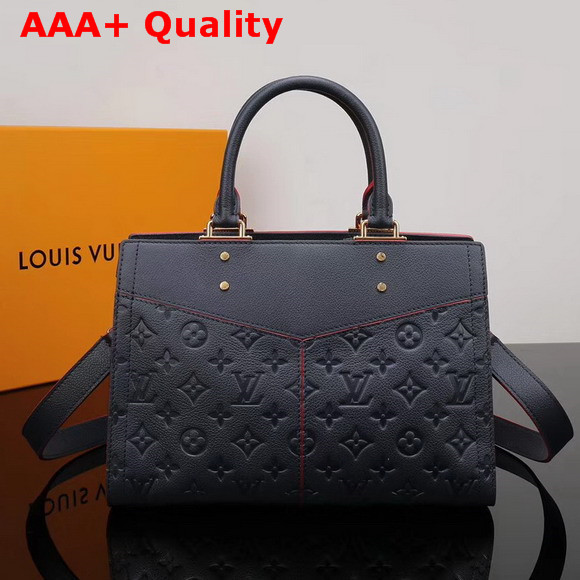 Louis Vuitton Zipped Handbag PM Monogram Empreinte Cowhide Marine Rouge M54195 Replica