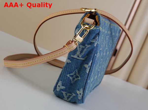 Louis Vuitton Zipped Pochette in Blue Monogram Denim Replica