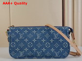 Louis Vuitton Zipped Pochette in Blue Monogram Denim Replica