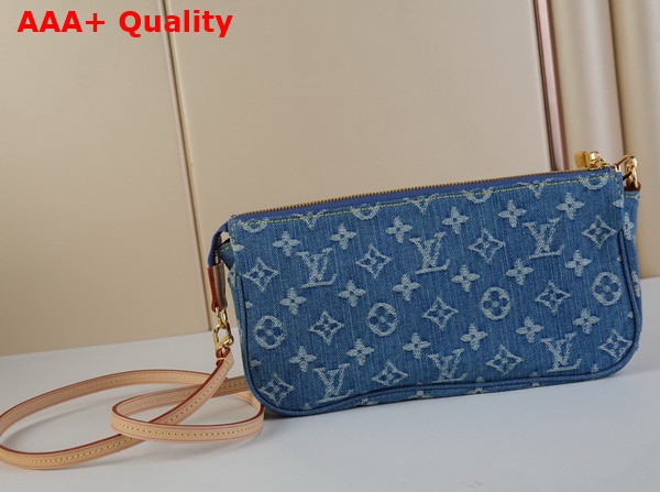 Louis Vuitton Zipped Pochette in Blue Monogram Denim Replica