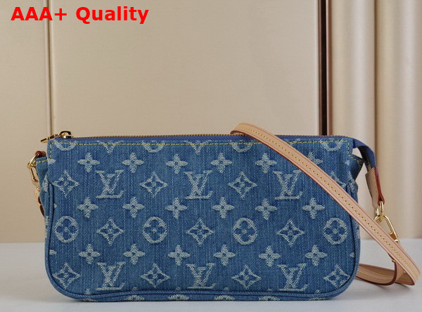 Louis Vuitton Zipped Pochette in Blue Monogram Denim Replica