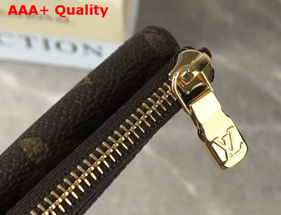 Louis Vuitton Zippy Coin Card Holder Monogram Canvas and Black Taiga Leather Replica