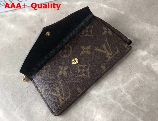 Louis Vuitton Zippy Coin Card Holder Monogram Canvas and Black Taiga Leather Replica