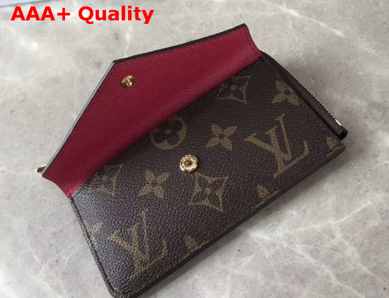 Louis Vuitton Zippy Coin Card Holder in Monogram Canvas and Fuchsia Taiga Leather Replica