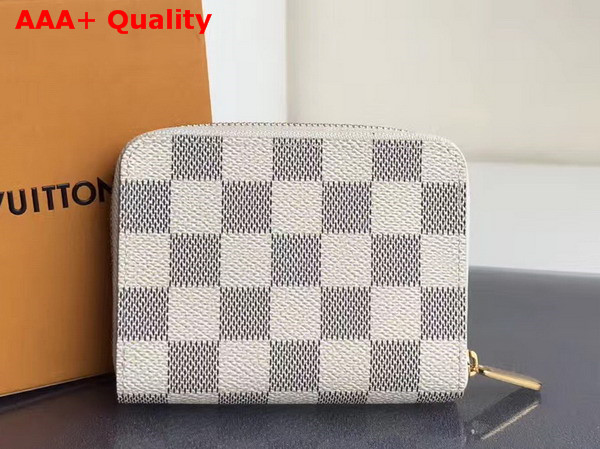 Louis Vuitton Zippy Coin Purse Damier Azur Canvas N63069 Replica