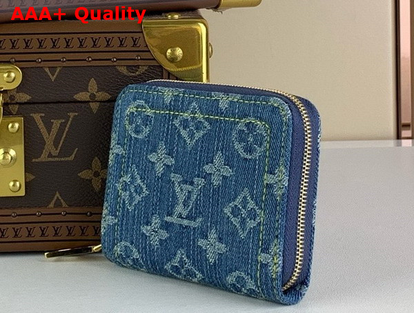 Louis Vuitton Zippy Coin Purse Denim Blue Monogram Denim M82957 Replica