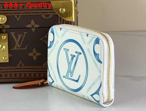 Louis Vuitton Zippy Coin Purse Lagoon Blue Monogram Tiles Coated Canvas Replica