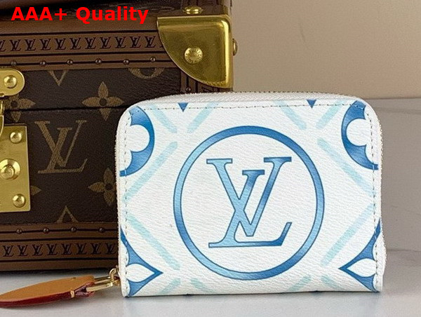 Louis Vuitton Zippy Coin Purse Lagoon Blue Monogram Tiles Coated Canvas Replica