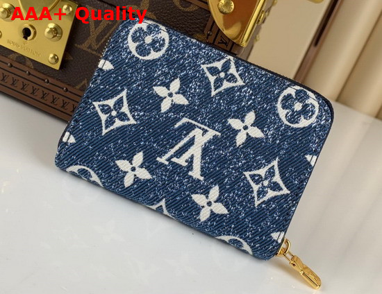 Louis Vuitton Zippy Coin Purse Navy Blue Monogram Jacquard Denim M81185 Replica