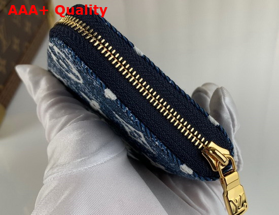 Louis Vuitton Zippy Coin Purse Navy Blue Monogram Jacquard Denim M81185 Replica