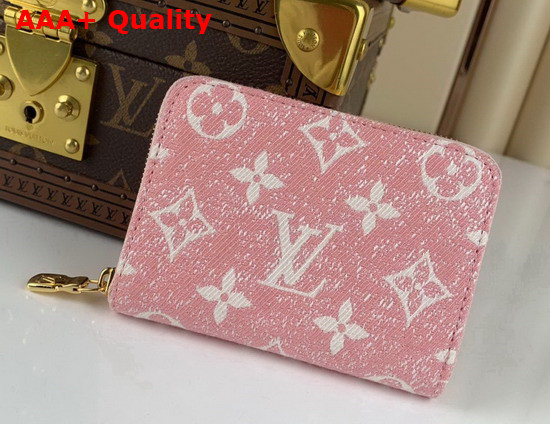 Louis Vuitton Zippy Coin Purse Pink Monogram Jacquard Denim Replica