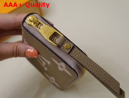 Louis Vuitton Zippy Coin Purse Tourterelle Gray and Cream Monogram Empreinte Leather M69797 Replica