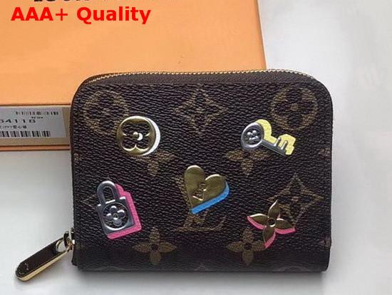 Louis Vuitton Zippy Coin Purse in Monogram Canvas Decorated with Locks Keys and Monogram Flowers M64118 Replica