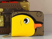 Louis Vuitton Zippy Coin Purse in Monogram Reverse Canvas Adorned with a Yellow Duck M83690 Replica
