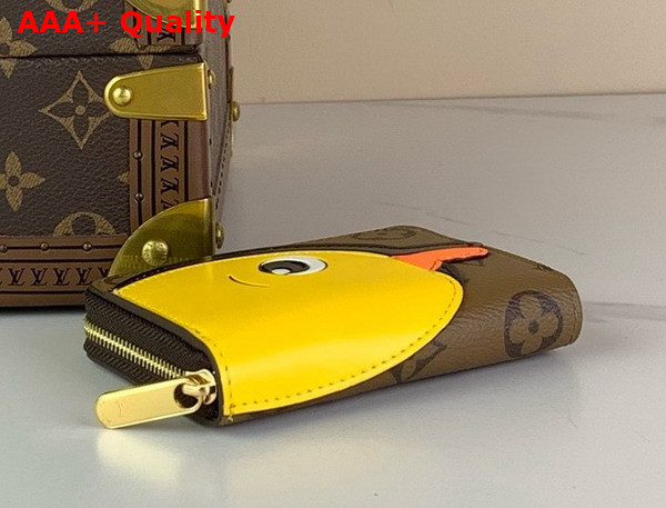 Louis Vuitton Zippy Coin Purse in Monogram Reverse Canvas Adorned with a Yellow Duck M83690 Replica