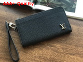 Louis Vuitton Zippy Dragonne Black Taiga Leather Replica