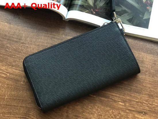 Louis Vuitton Zippy Dragonne Black Taiga Leather Replica