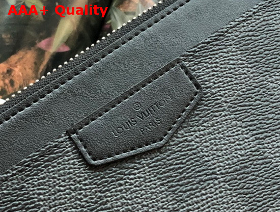 Louis Vuitton Zippy Dragonne Damier Graphite Canvas with Black Leather Trim Replica