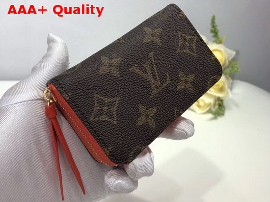 Louis Vuitton Zippy Multicartes Monogram Canvas with Orange Interior Replica