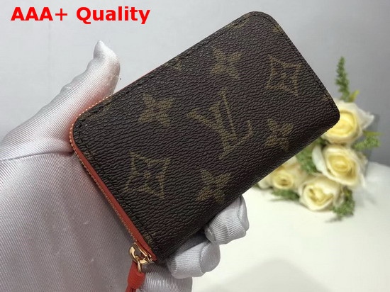 Louis Vuitton Zippy Multicartes Monogram Canvas with Orange Interior Replica