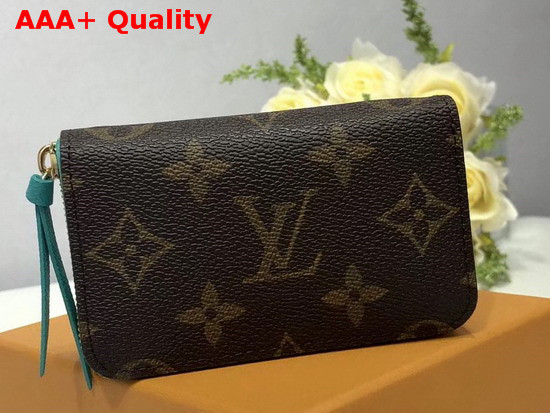 Louis Vuitton Zippy Multicartes Monogram Canvas with Turquoise Interior Replica